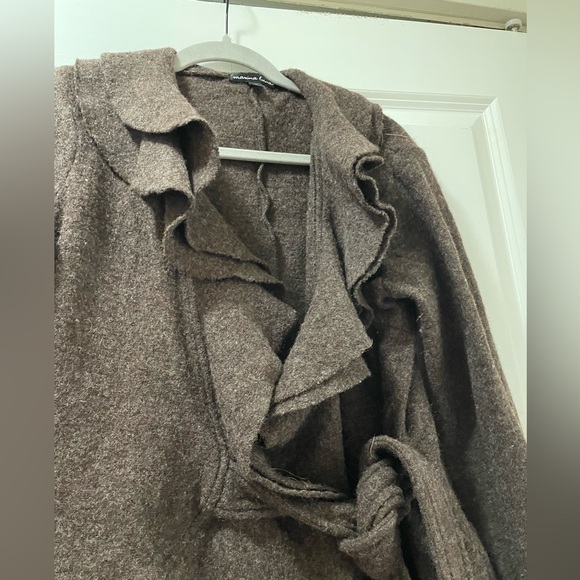 Unique Marina Luna 100% Wool Jacket Medium Inside and Outside Ties Winter Weight - Picture 2 of 7